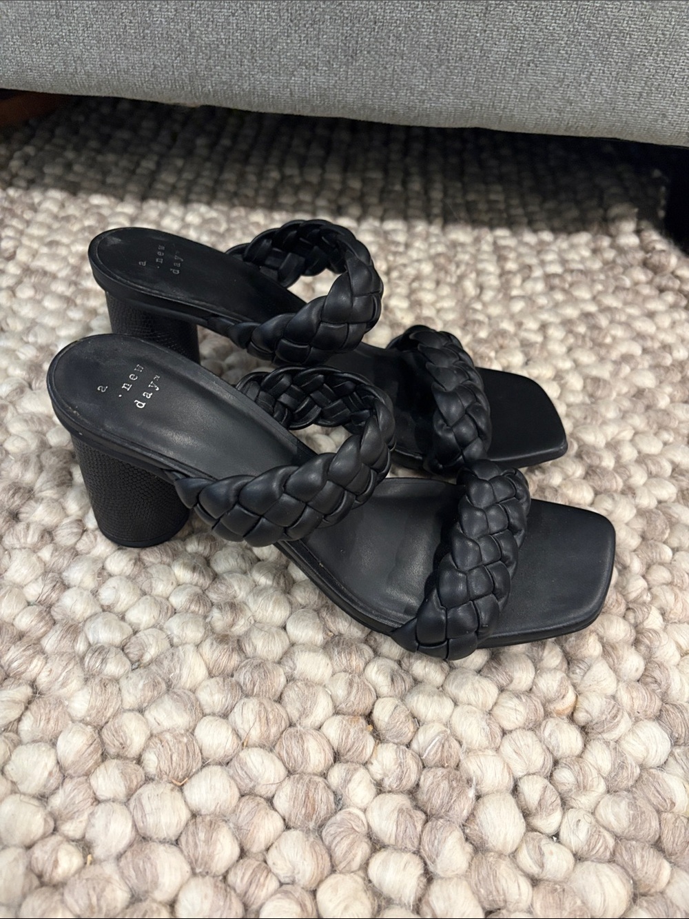 Target - a new day. Braided Double-Strap Black Heeled Sandals